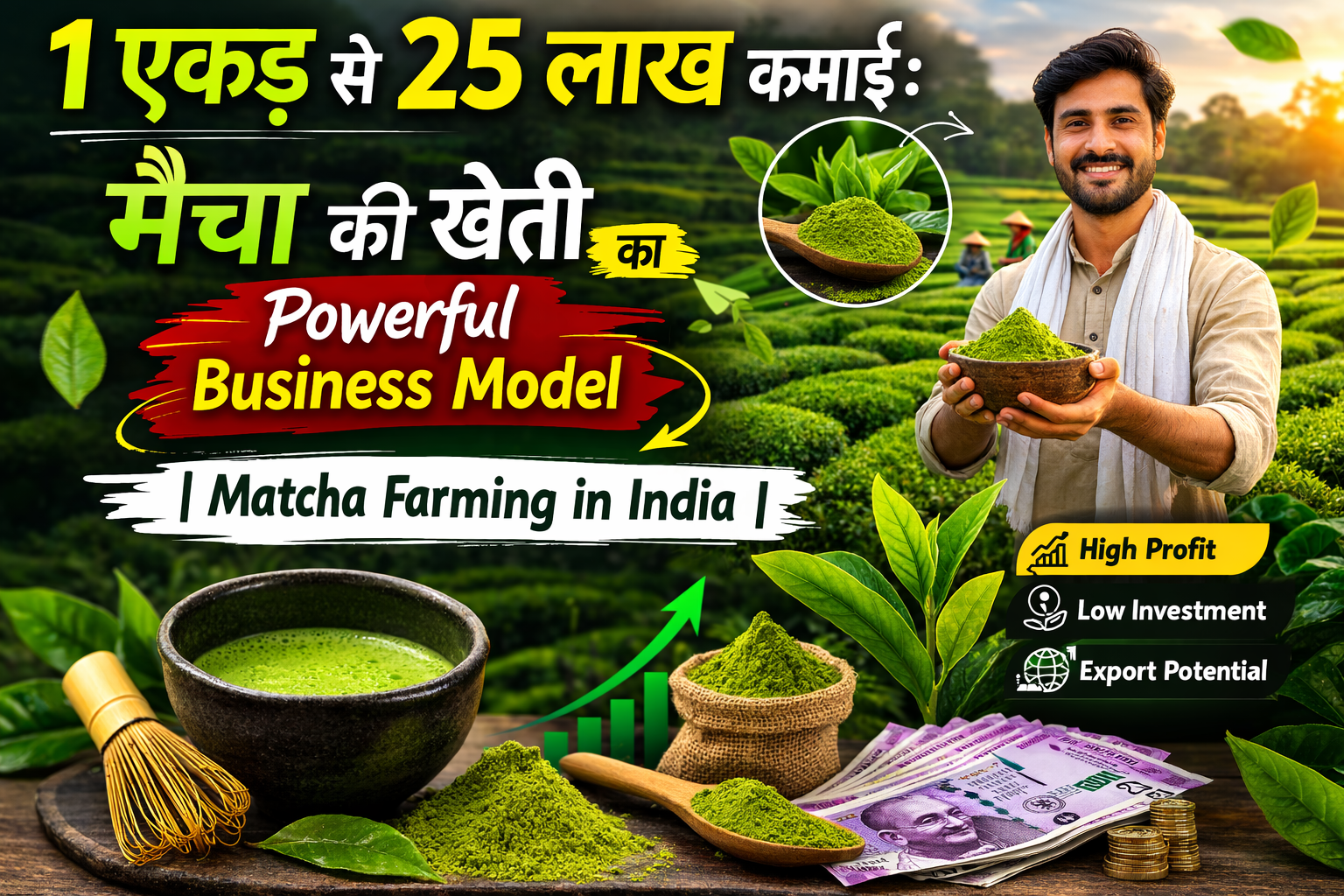 मैचा की खेती का Powerful Business Model | Matcha Farming in India
